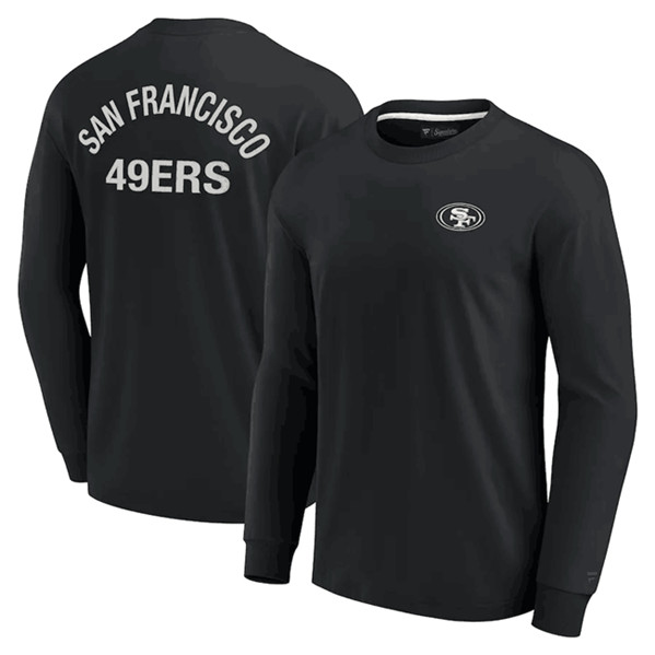 Men's San Francisco 49ers Black Signature Unisex Super Soft Long Sleeve T-Shirt